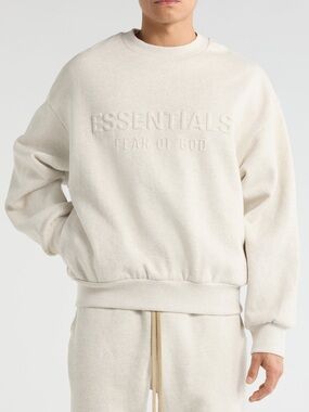 🚨LAST DAY 🚨 Fear of God Essentials Cream Embossed Logo Crewneck
